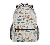Mnsruu Children's School Backpack Animals Of The World Lightweight Elementary Kids Bookbag Casual Rucksack