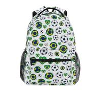 Mnsruu Children's School Backpack Brazil Flag Football Elementary Kids Bookbag Rucksack