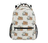 Mnsruu Children's School Backpack Capybara Milk Tea Elementary Kids Bookbag Rucksack