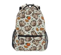 Mnsruu Children's School Backpack Capybara Orange Fruit Elementary Kids Bookbag Rucksack