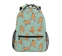 Mnsruu Children's School Backpack Capybara Skateboard Elementary Kids Bookbag Rucksack