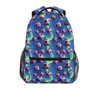 Mnsruu Children's School Backpack Footballs Aurora Pattern Elementary Kids Bookbag Rucksack