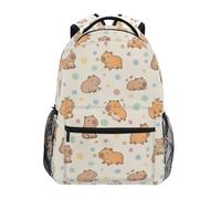Mnsruu Children's School Backpack Polka Dot Capybara Elementary Kids Bookbag Rucksack