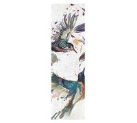 Mnsruu Chinese Hand Draw Bird Art Skateboard Grip Tape Sheets Graphic Longboard Griptape BUBBLE FREE Anti-Slip 33"X 9" Tapes for Teens Girls Boys