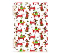 Mnsruu Christmas Dachshund Dog Spiral Notebook Journals 1 Pack, Hardcover Lined Journal for Women, A5 College Ruled Notebooks for Journaling Writing Work Office School 5.7x8.3 Inch