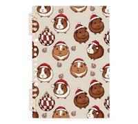 Mnsruu Christmas Guinea Pig Spiral Notebook Journals 1 Pack, Hardcover Lined Journal for Women, A5 College Ruled Notebooks for Journaling Writing Work Office School 5.7x8.3 Inch