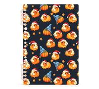 Mnsruu Christmas Guinea Pig Spiral Notebook Journals 1 Pack, Hardcover Lined Journal for Women, A5 College Ruled Notebooks for Journaling Writing Work Office School 5.7x8.3 Inch