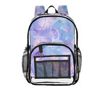 Mnsruu Clear Backpack for School Butterfly Fantasy Background Pattern Transparent Bookbag for Girls See Through PVC Boy Backpacks