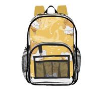 Mnsruu Clear Backpack for School Capybara Dancing Pattern Transparent Bookbag for Girls See Through PVC Boy Backpacks