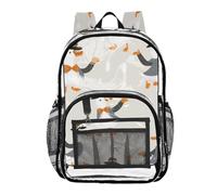 Mnsruu Clear Backpack for School Dancing Duck Transparent Bookbag for Girls See Through PVC Boy Backpacks
