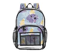 Mnsruu Clear Backpack for School Dog Ice Cream Pattern Transparent Bookbag for Girls See Through PVC Boy Backpacks