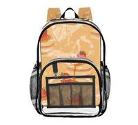 Mnsruu Clear Backpack for School Muffin Strawberry Star Pattern Transparent Bookbag for Girls See Through PVC Boy Backpacks