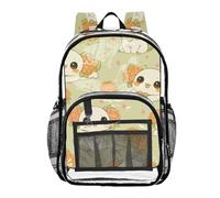 Mnsruu Clear Backpack for School Salamander Succulent Pattern Transparent Bookbag for Girls See Through PVC Boy Backpacks