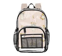 Mnsruu Clear Backpack for School Salamander Tulip Flower Pattern Transparent Bookbag for Girls See Through PVC Boy Backpacks