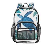 Mnsruu Clear Backpack for Students Boys Girls Monstera Turtle Rucksack Bag for School College