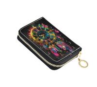 Mnsruu Clock with Roman Numerals Small Compact Card Case with 11 Slots for Credit Cards, Cash & Coins, RFID Blocking Wallet for Travel & Everyday Use