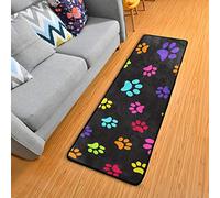 Mnsruu Colorful Animal Foot Prints Paws Cat Dog Runner Rug Kitchen Kitchen Mat Bath Rug Doormat Large Runner Carpet 72" X 24" …