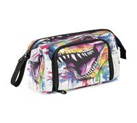 Mnsruu Colorful Dinosaur Head Big Capacity Pencil Case Pouch Pen Case Pencil Box Stationery Office Organizer Bag for Boys Girls