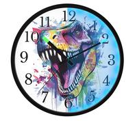 Mnsruu Colorful Dinosaur Head Wall Clock Luminous Bedroom Clocks Battery Operated Silent Glow in the Dark Clock for Living Room Kitchen 12 Inch