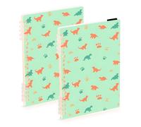 Mnsruu Colorful Dinosaurs Paws Spiral Notebook Journals 2 Pack, Hardcover Lined Journal for Women, A5 College Ruled Notebooks for Journaling Writing Work Office School 5.7x8.3 Inch