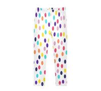 Mnsruu Colorful Polka Dots Girls Leggings Kids Athletic Running Yoga Pants Legging Workout Trousers