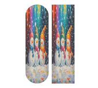 Mnsruu Colorful Snowman Skateboard Grip Tape, Longboards Griptape Anti Slip Scooter Griptape Sand Paper Sheet Sticker 9" x 33"