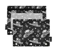 Mnsruu Cowboys Hats Stars Pencil Pouch for 3-Ring Binder Clear Pencil Case
