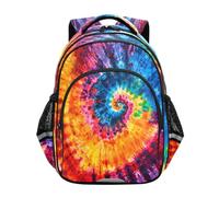 Mnsruu Create A Detailed Tie Dye Backpack For Girls Kindergarten Elementary Bookbag Lightweight Childrens School Bag,Medium