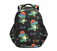 Mnsruu Crocodile Glasses Pattern Backpack For Girls Kindergarten Elementary Bookbag Lightweight Childrens School Bag,Small