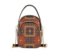 Mnsruu Crossbody Bags for Women Mandala Boho Aztec Orange Flower Sling Backpack Handbag Small Shoulder Chest Bag Purses with Adjustable Strap