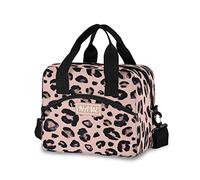 Mnsruu Custom Lunch Bag for Kids Leopard Print Cheetah Pink Insulated Cooler Personalized Lunch Box Large Capacity Lunch Organizer for Boys Girls