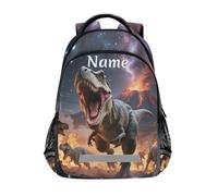 Mnsruu Custom Name Dinosaurs Roar Backpack for Boys Girls Kids Elementary School Bookbag Laptop Bag Travel Rucksack