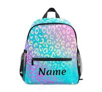 Mnsruu Custom Name Leopard Print Rainbow Cheetah Toddler Backpack Preschool Rucksack Boys Girls Kids Kindergarten School Bag