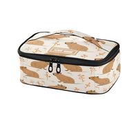 Mnsruu Custom Small Portable Insulated Lunch Bag, Personalized Your Name for Capybara Autumn Thermal Lunch Box Cooler Bag for Work Office School