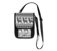 Mnsruu Cute Alpaca Llama Boho Bohemian Ethnic Travel Wallet Passport Holder Credit Card Gadget Holder Pouch Bag Unisex Crossbody Wallet Travel Neck Wallet with Adjustable Strap