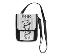 Mnsruu Cute Baby Panda Grey Travel Wallet Passport Holder Credit Card Gadget Holder Pouch Bag Unisex Crossbody Wallet Travel Neck Wallet with Adjustable Strap