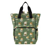 Mnsruu Cute Cartoon Hamsters in Chris Pattern Baby Diaper Bag Backpack Large Bag Waterproof Travel Diaper Bags for Moms and Dads
