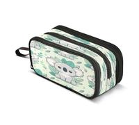 Mnsruu Cute Cartoon Koala 2 Large Capacity Pencil Case 3 Compartment Pouch Holder School Supplies Boys Girls