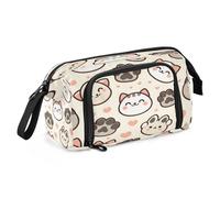 Mnsruu Cute Cat Paw Footprints Pencil Case Large Capacity Pencil Pouch Stationery Bag for Office School