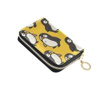 Mnsruu Cute Chubby Fat Penguin Small Compact Card Case with 11 Slots for Credit Cards, Cash & Coins, RFID Blocking Wallet for Travel & Everyday Use