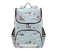 Mnsruu Cute Dachshund German Shepherd Kids Backpack Rucksack Bag for School Girls & Boys, Cute School Bag for Kids, Kids Bookbag for Elementary with Reflective Strip