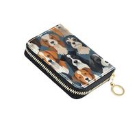 Mnsruu Cute Dogs Collection Small Compact Card Case with 11 Slots for Credit Cards, Cash & Coins, RFID Blocking Wallet for Travel & Everyday Use