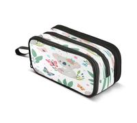 Mnsruu Cute Koala Butterflies Large Capacity Pencil Case 3 Compartment Pouch Holder School Supplies Boys Girls