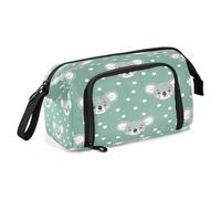 Mnsruu Cute Koala Green Pencil Case Large Capacity Pencil Pouch Stationery Bag for Office School