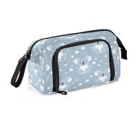 Mnsruu Cute Koala Light Blue Pencil Case Large Capacity Pencil Pouch Stationery Bag for Office School