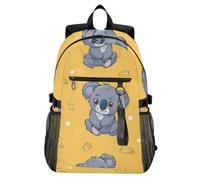 Mnsruu Cute Koala with White Dot Yellow School Backpacks for Teenagers, College Backpack for Boys Girls,Casual Fashion High School Backpack, 18.3" Laptop Backpack