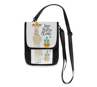 Mnsruu Cute Llama Alpaca with Cactus Travel Wallet Passport Holder Credit Card Gadget Holder Pouch Bag Unisex Crossbody Wallet Travel Neck Wallet with Adjustable Strap