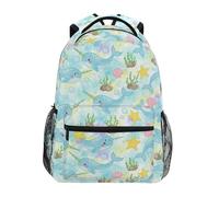 Mnsruu Cute Narwhal Backpack for Students Boys Girls School Bag Children's Backpack Travel Casual Daypack Rucksack