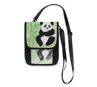 Mnsruu Cute Panda Sitting with Bamboo Forest Travel Wallet Passport Holder Credit Card Gadget Holder Pouch Bag Unisex Crossbody Wallet Travel Neck Wallet with Adjustable Strap