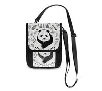 Mnsruu Cute Panda with Floral Travel Wallet Passport Holder Credit Card Gadget Holder Pouch Bag Unisex Crossbody Wallet Travel Neck Wallet with Adjustable Strap
